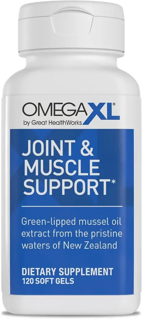 OmegaXL Joint Support Supplement, for Relief - Natural Muscle Support, Green Lipped Mussel Oil, Soft Gel Pills, Drug-Free, 120 Count