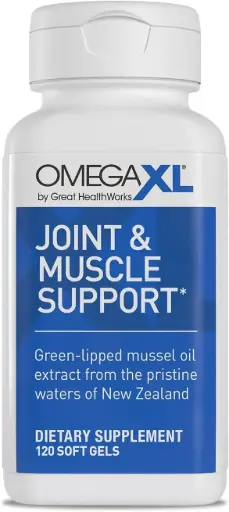 OmegaXL Joint Support Supplement, for Relief - Natural Muscle Support, Green Lipped Mussel Oil, Soft Gel Pills, Drug-Free, 120 Count